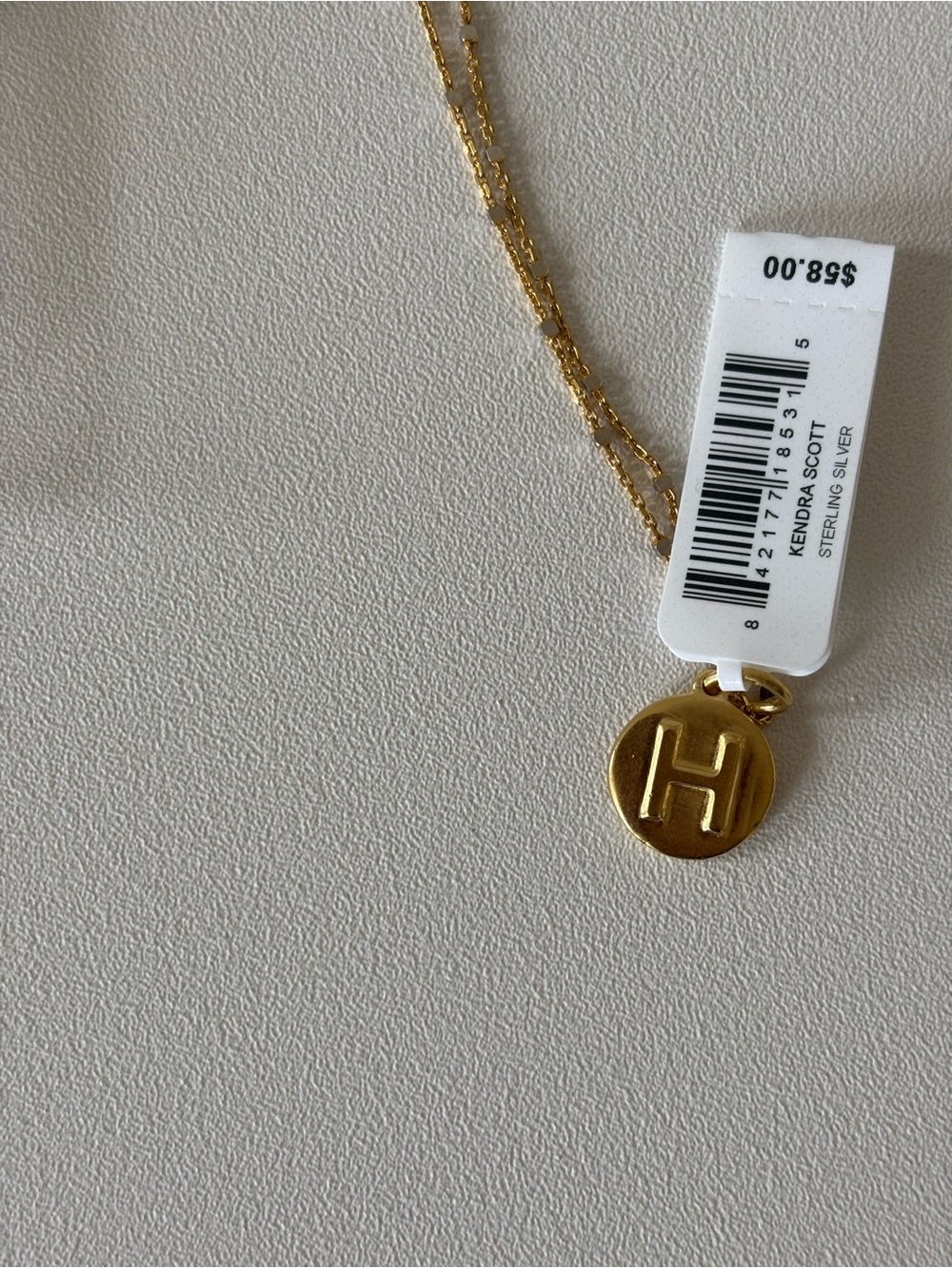 Kendra Scott Gold Initial 'H' Pendant Necklace